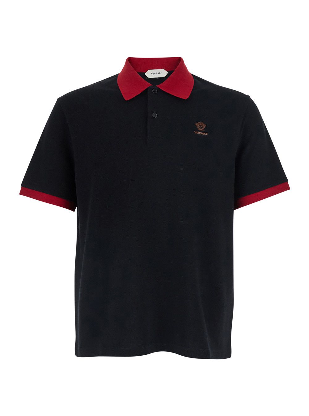 Versace T-Shirt 'PIQUET' Black with Round Neck and Short Sleeves for Men Size US L / EU 52-54 / 3 - 1 Thumbnail