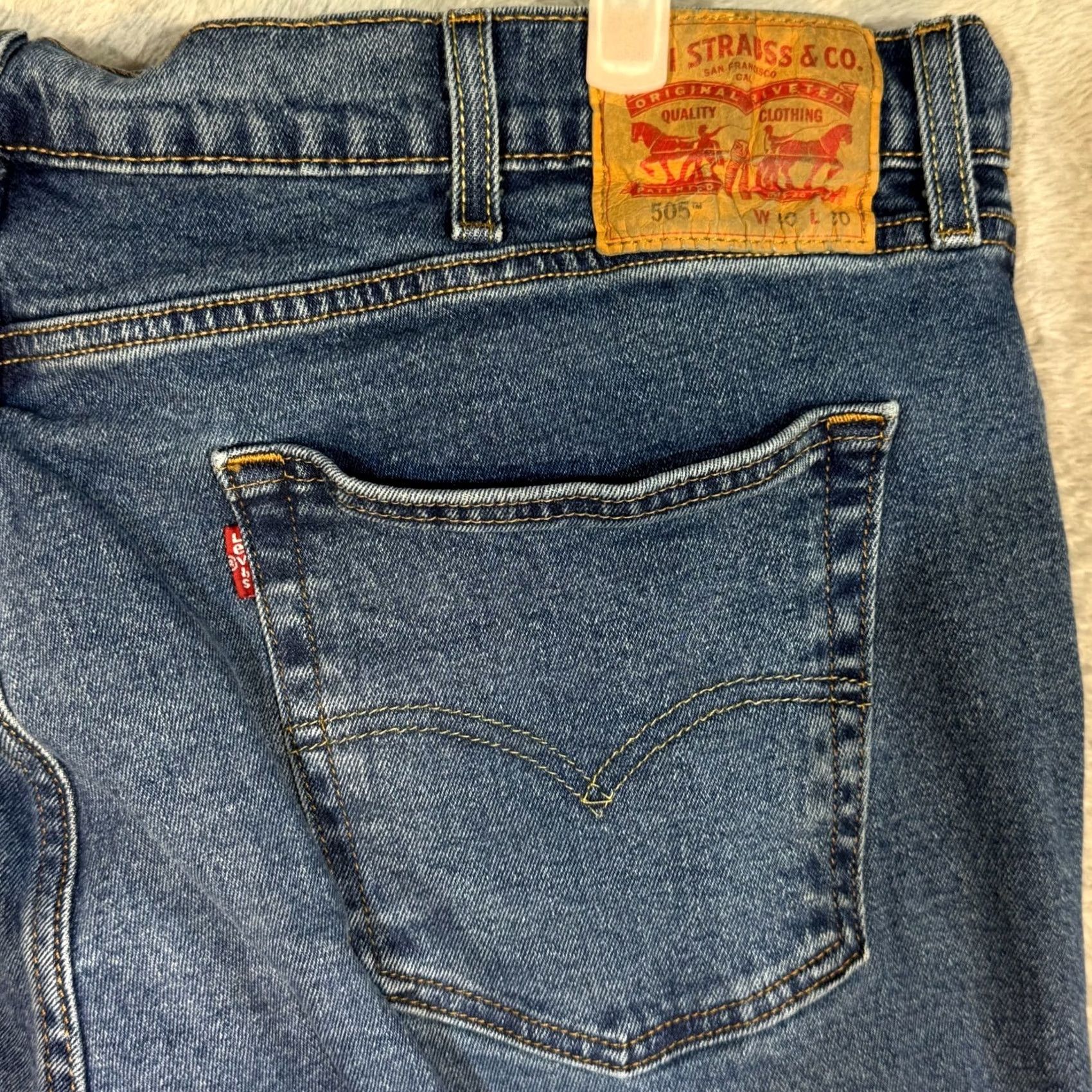 Levi's Levi’s 505 Jeans Men Blue Stretch Denim Mid-Rise Straight Leg 40 x 30 Denim Jeans Regular Mens Holiday Retro? Size US 40 / EU 56 - 7 Thumbnail