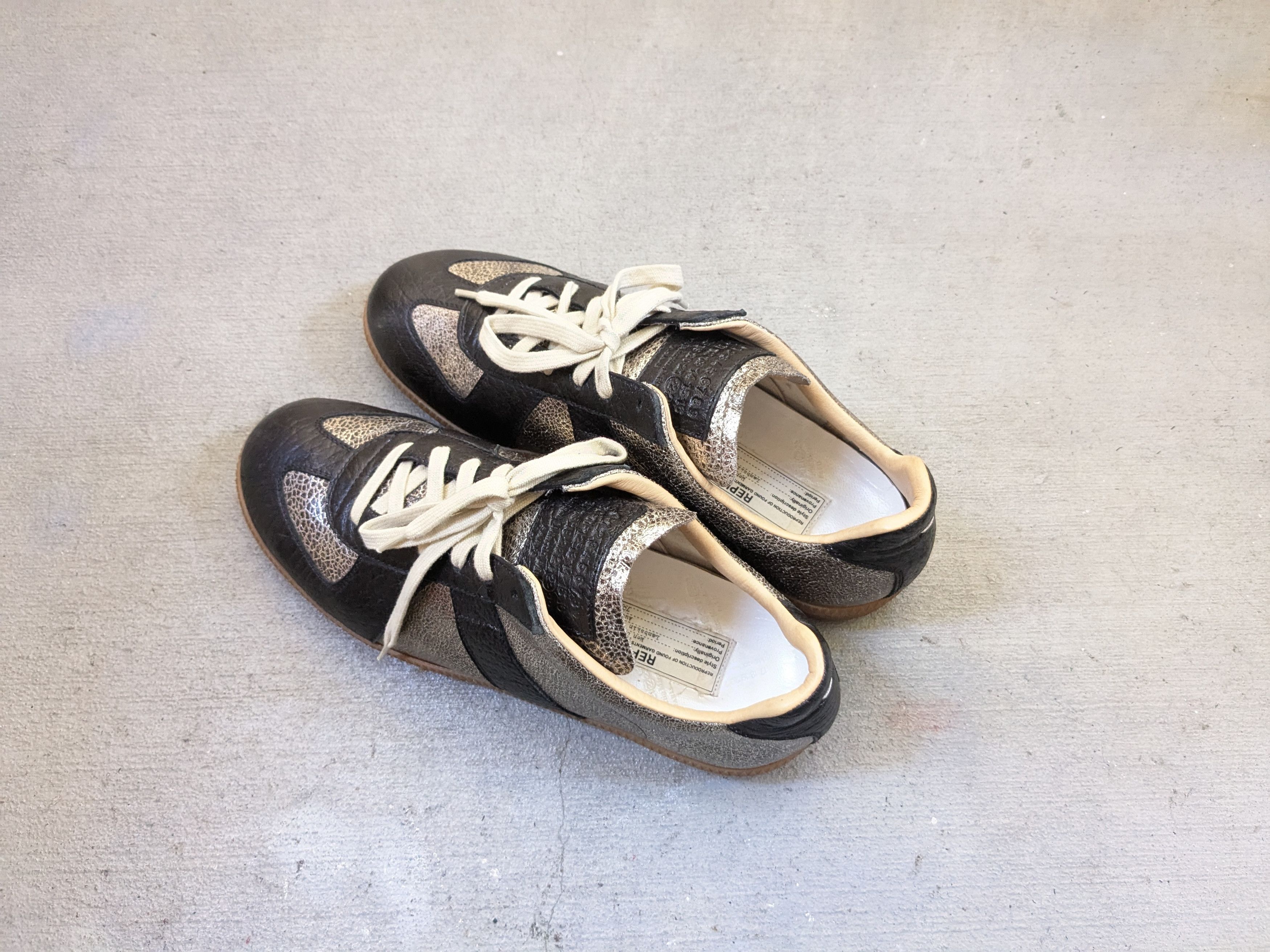 Maison Margiela GAT Replica Black Silver 8.5 41.5 Low Top