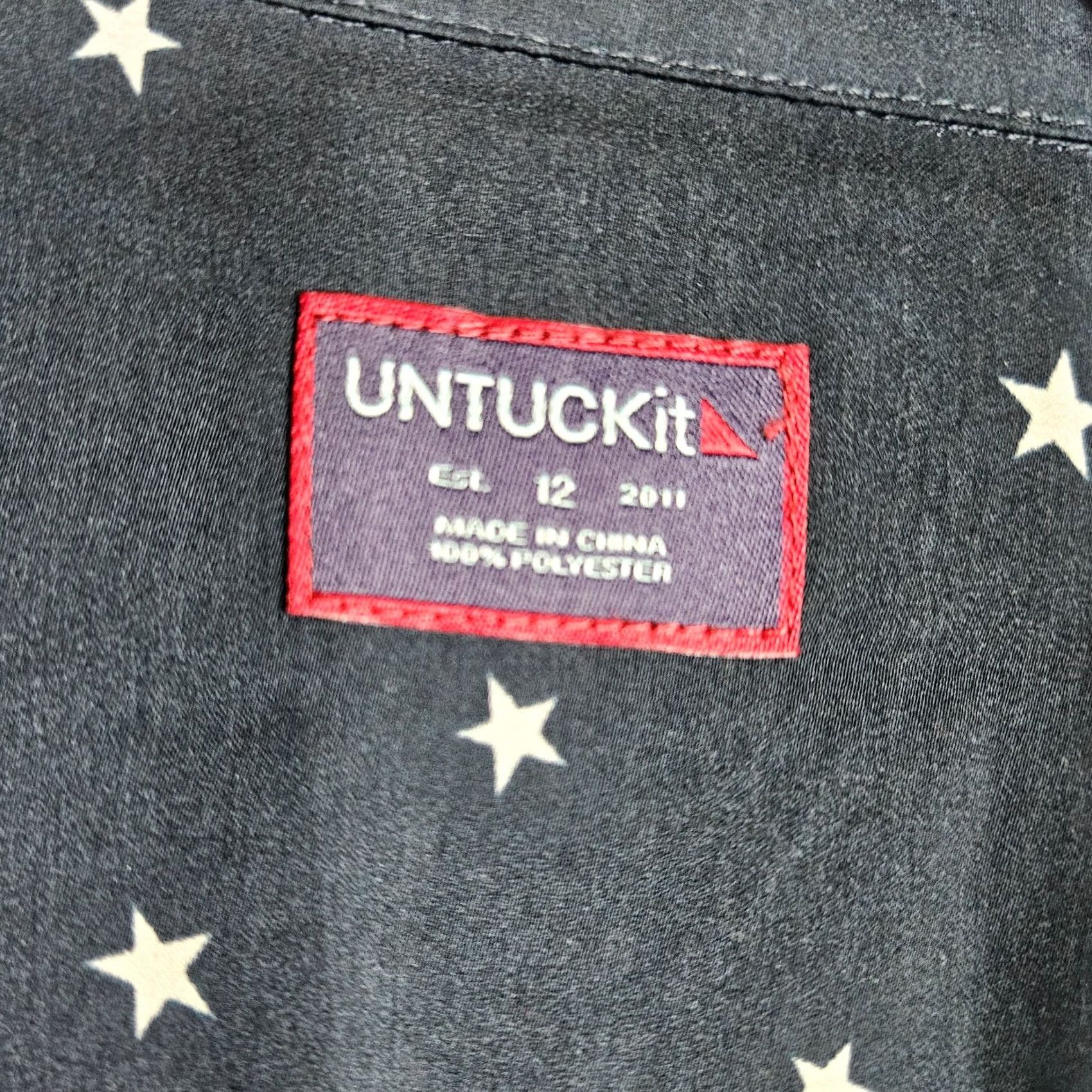 UNTUCKit UNTUCKit Button-Up Shirt Women’s Black White Star Printed Long Sleeve Size 12 Size XL / US 12-14 / IT 48-50 - 5 Thumbnail