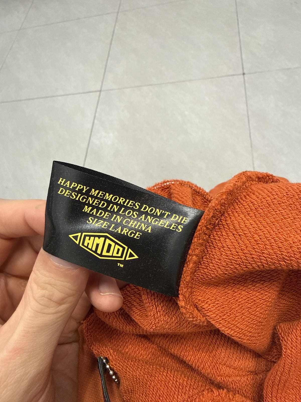 Happy Memories Don’t Die Orange Studded Sweatpants Large