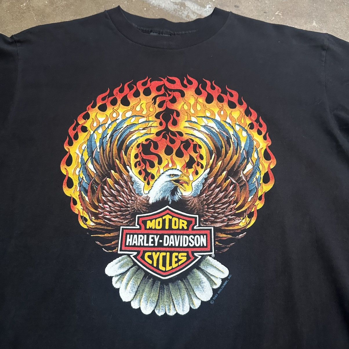 Harley Davidson Vintage Harley Davidson Flaming Eagle Tshirt Size US L / EU 52-54 / 3 - 2 Thumbnail