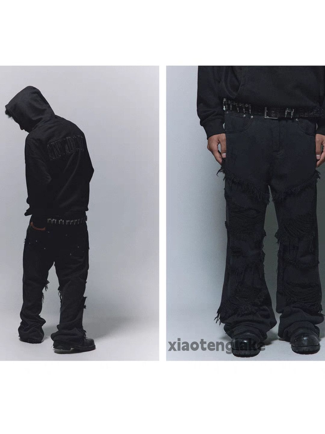 Jean × Vintage washed faded utility punk grunge hiphop ripped jeans Size US 36 / EU 52 - 4 Thumbnail