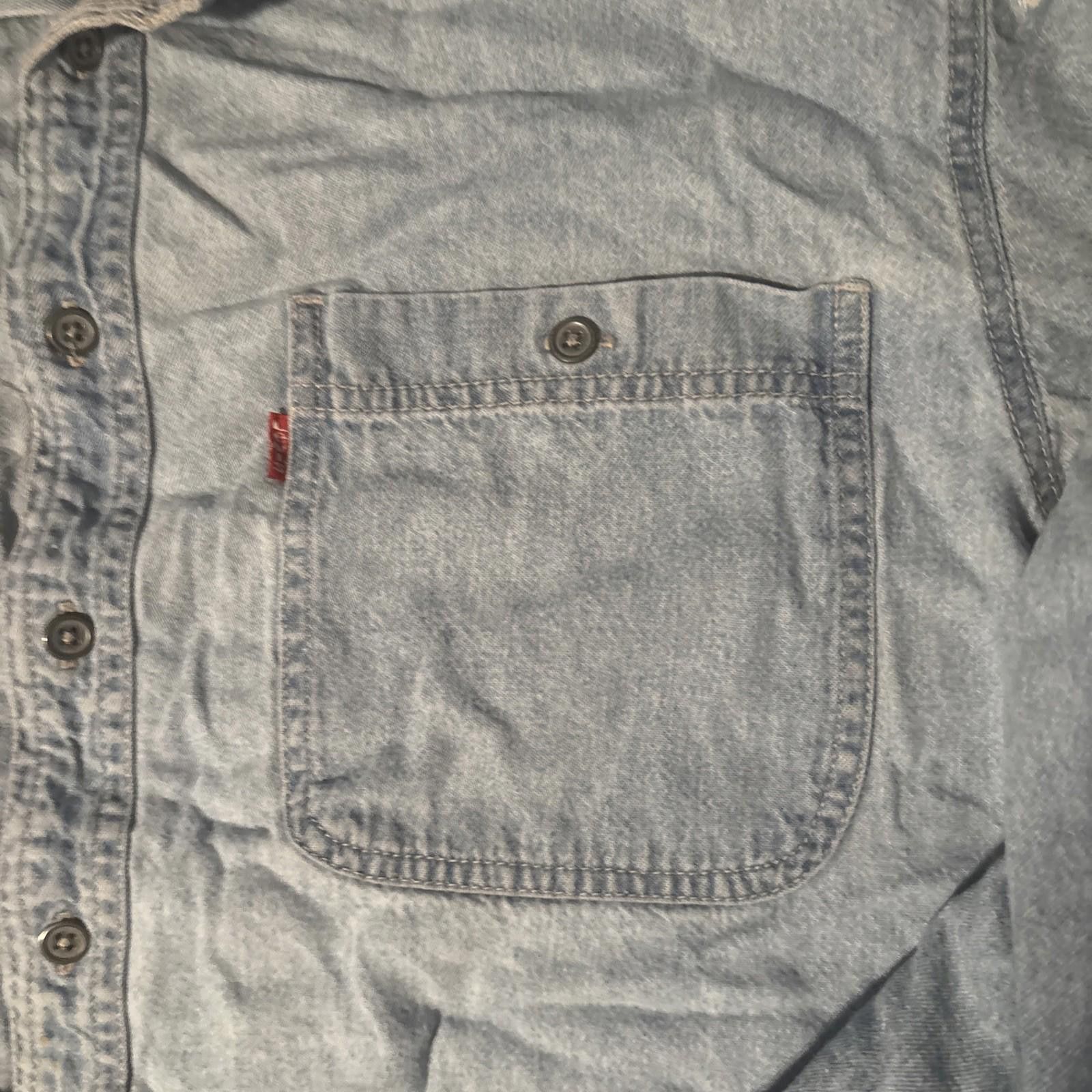 Levi's Levis Denim Jean Shirt Blue Long Sleeve Button Up Camp Men M Size US M / EU 48-50 / 2 - 4 Thumbnail