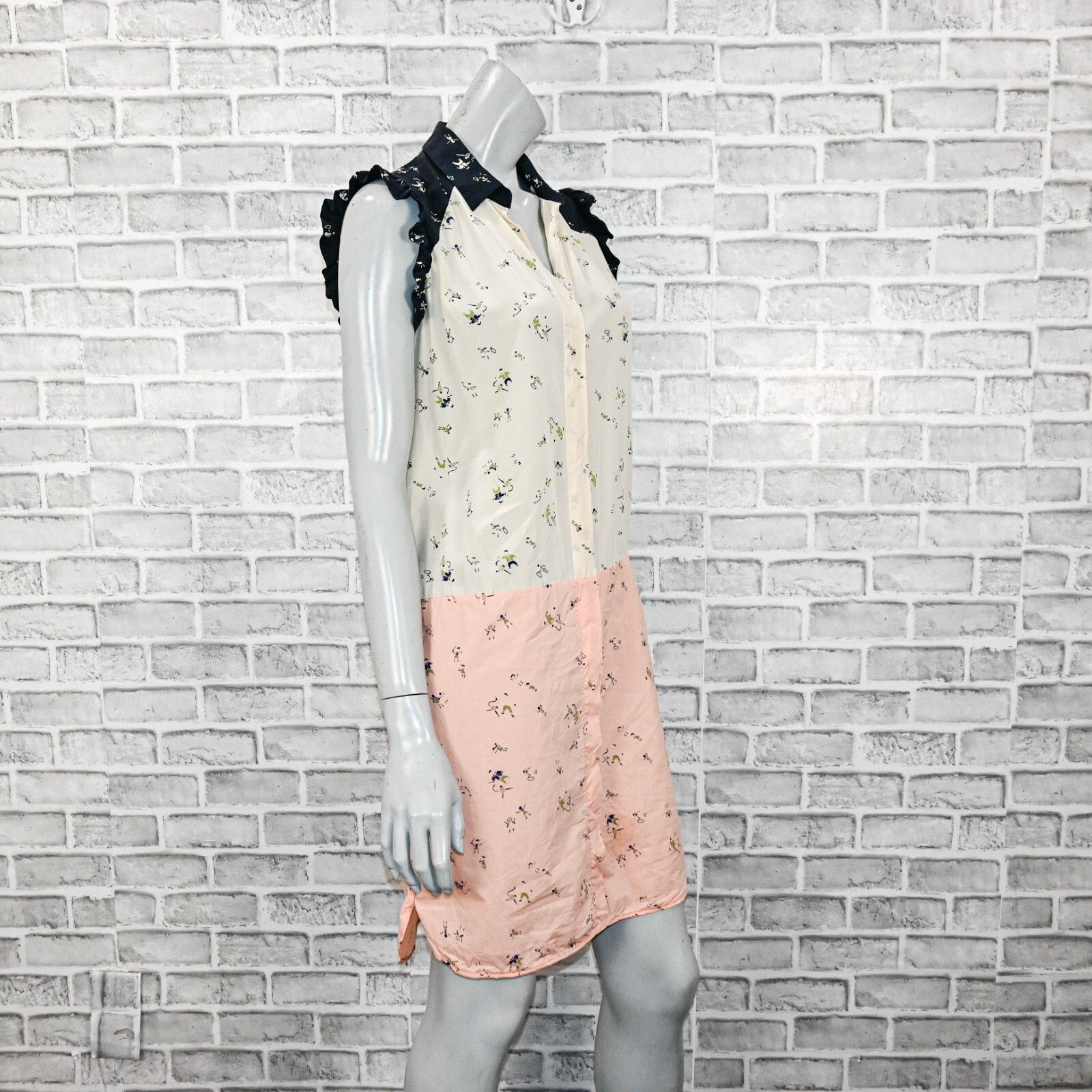 Marni MARNI Sleeveless Button front Dress Silk Cotton color block Size M / US 6-8 / IT 42-44 - 4 Thumbnail