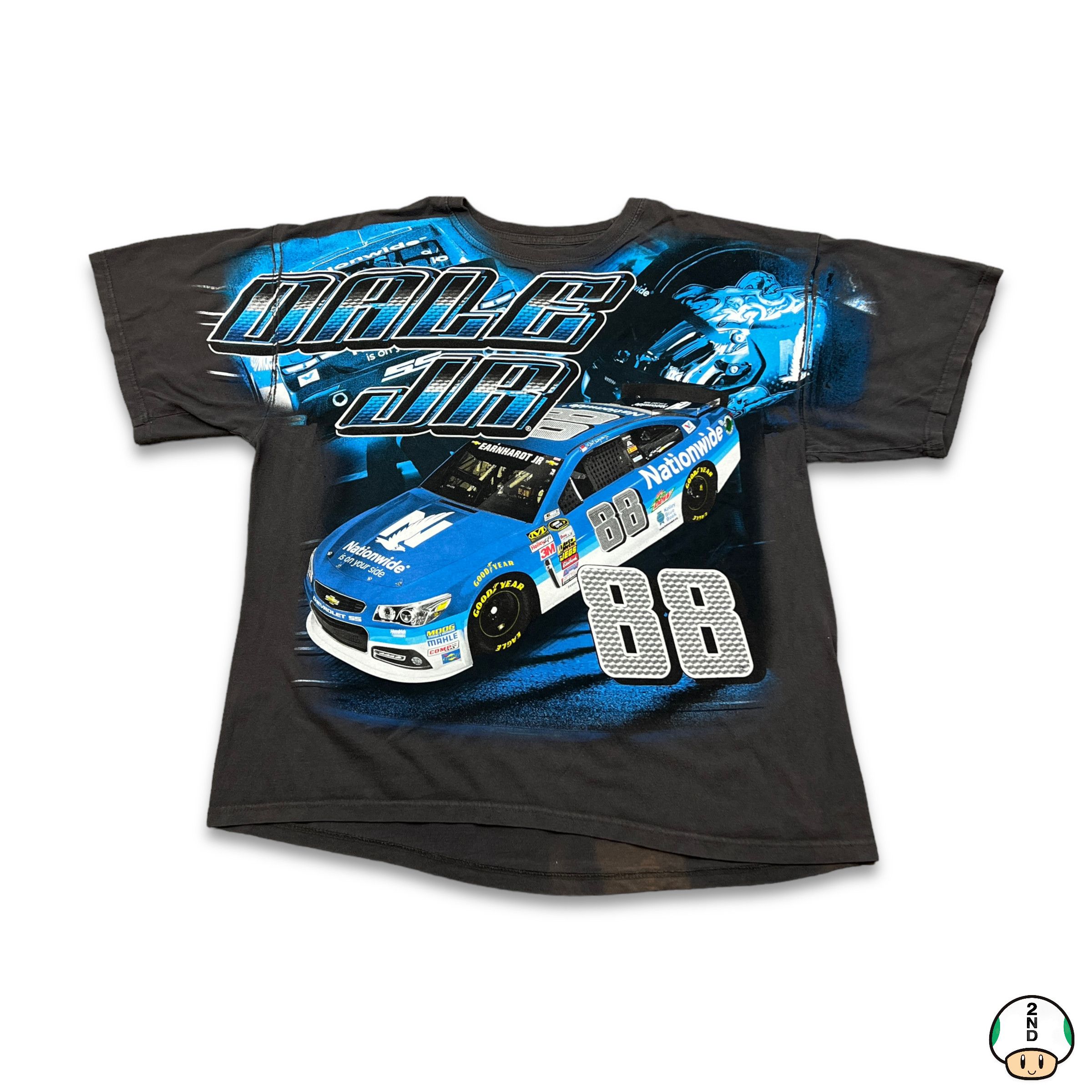 NASCAR Vintage Y2K Dale Earnhardt Jr All Over Print NASCAR Tee Size US XL / EU 56 / 4 - 1 Thumbnail