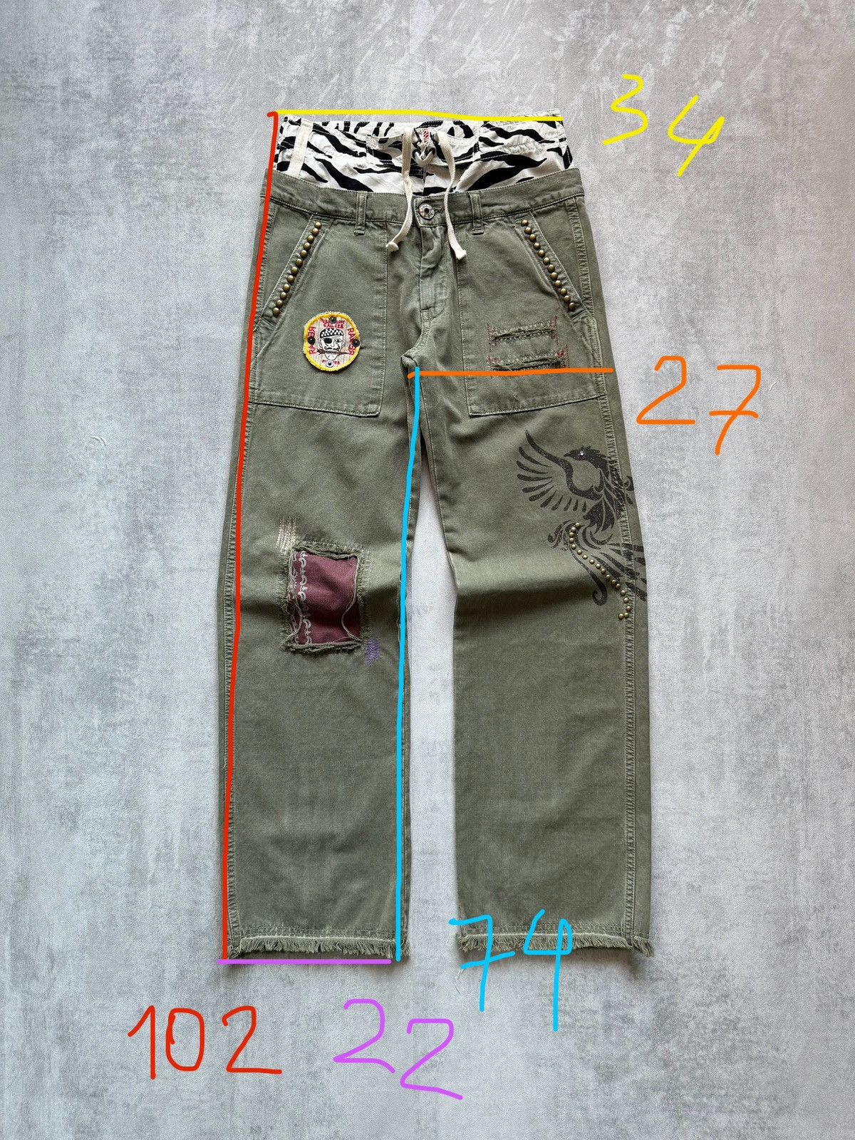 Japanese Brand Rag Restyle Fatigue Pants Double Waist REGRESTYLE Size 26" / US 2 / IT 38 - 12 Thumbnail