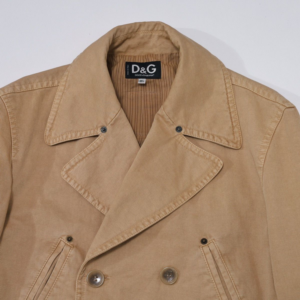 Dolce & Gabbana Dolce Gabbana Denim Double Breasted Coat Jacket Safari Size US XXL / EU 58 / 5 - 6 Thumbnail