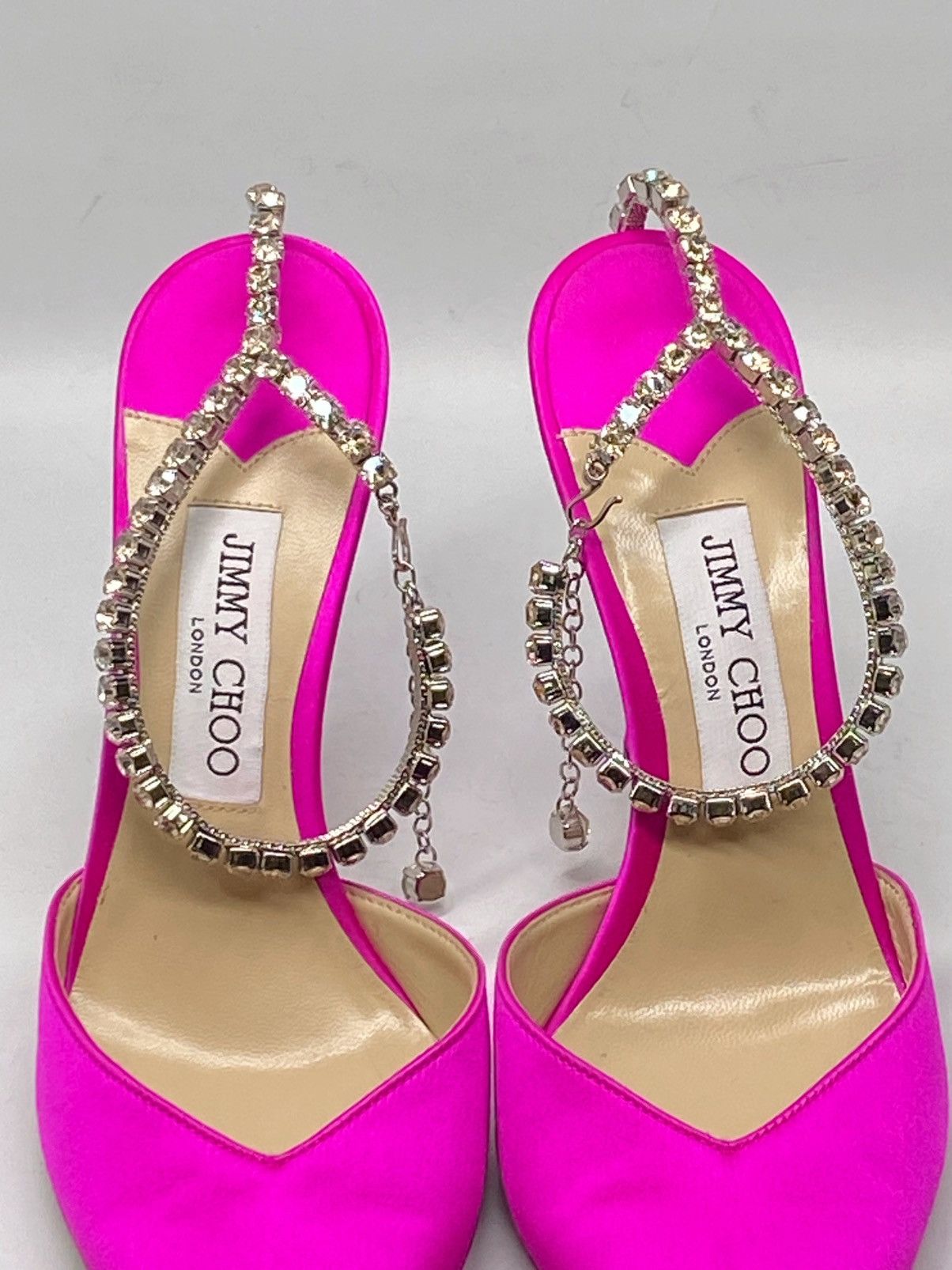 Jimmy Choo Jimmy Choo Saeda Satin Crystal Ankle-Strap Pumps size 39 Size US 9 / IT 39 - 10 Thumbnail