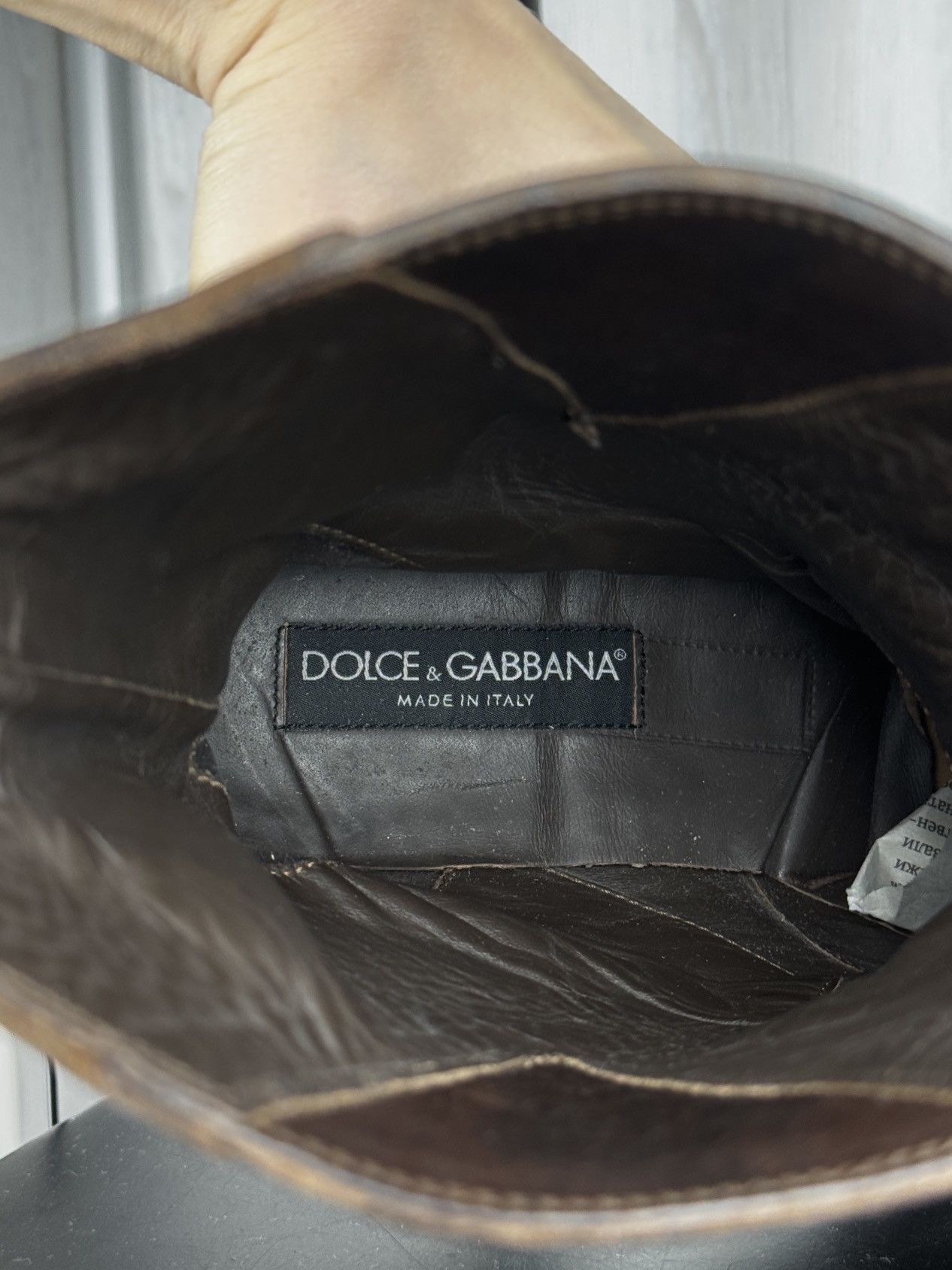 Dolce & Gabbana Dolce & Gabbana Brown Leather Biker Boots men’s size UK 8.5 Size US 9.5 / EU 42-43 - 16 Thumbnail