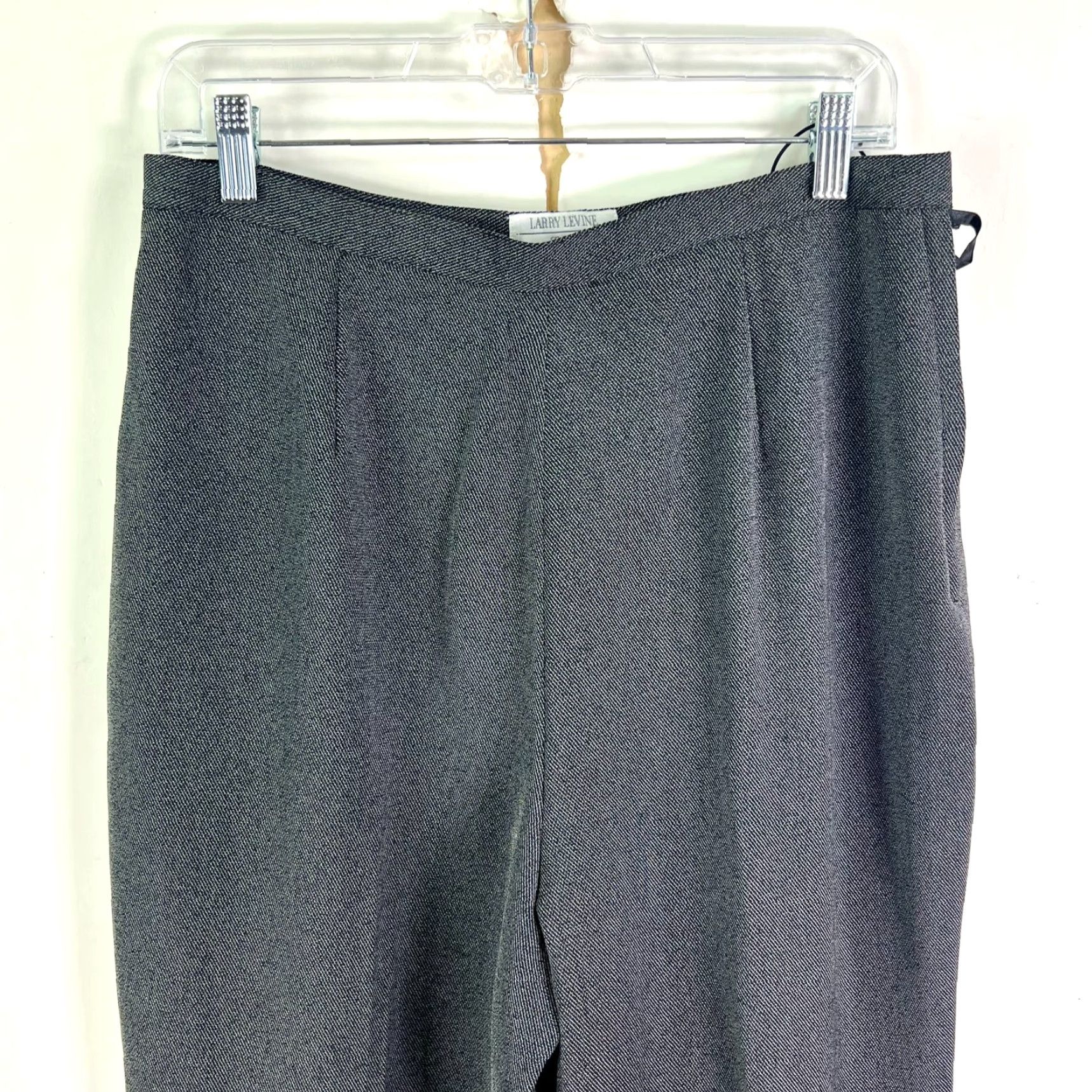 Vintage Larry Levine Dress Pants Womens 14 Gray 32X28 Poly Blend Knit Stretch Formal Casual City Vintage Size 36" / US 14 / IT 50 - 2 Thumbnail