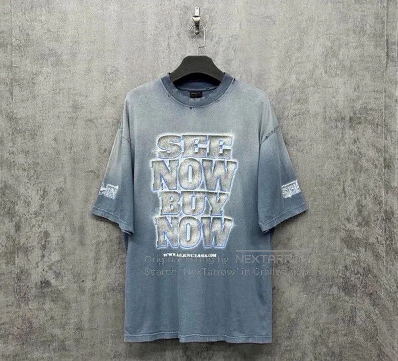 Balenciaga Balenciaga Diamond Logo Distressed Tee. Size US XXL / EU 58 / 5 - 1 Thumbnail