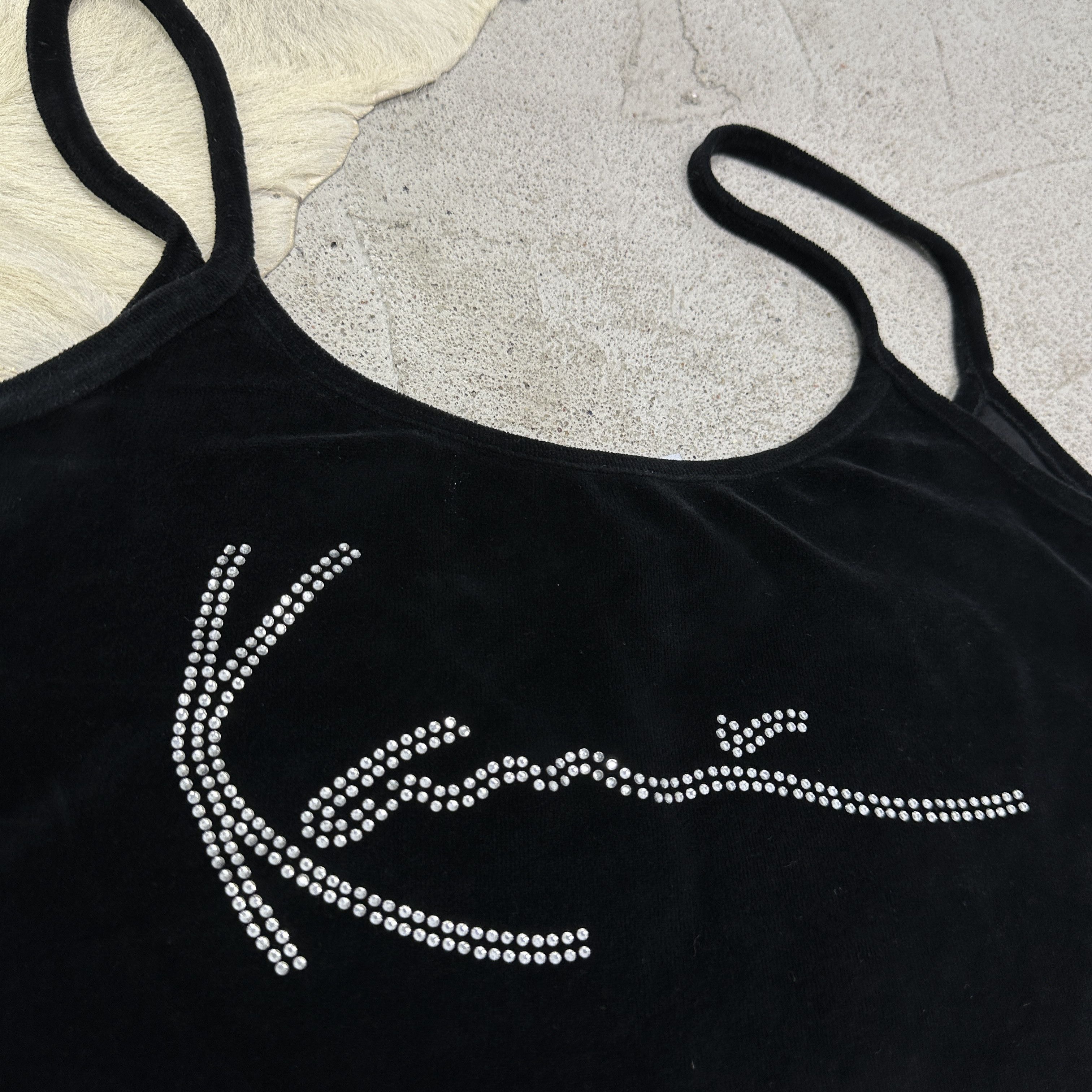 Karl Kani Vintage Velvet Old Money Rhinestones Karl Kani Top Y2K Size XS / US 0-2 / IT 36-38 - 3 Thumbnail