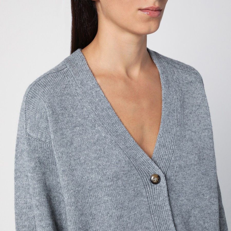 Loulou de Saison o1d2blof0824 Wool Cashmere Zanzibar Cardigan in Grey Size M / US 6-8 / IT 42-44 - 4 Thumbnail