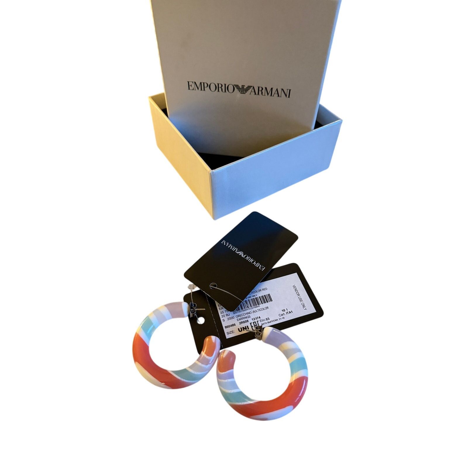 Emporio Armani Emporio Armani NWB Orecchino Multicolor Hoop Earrings Size ONE SIZE - 5 Thumbnail