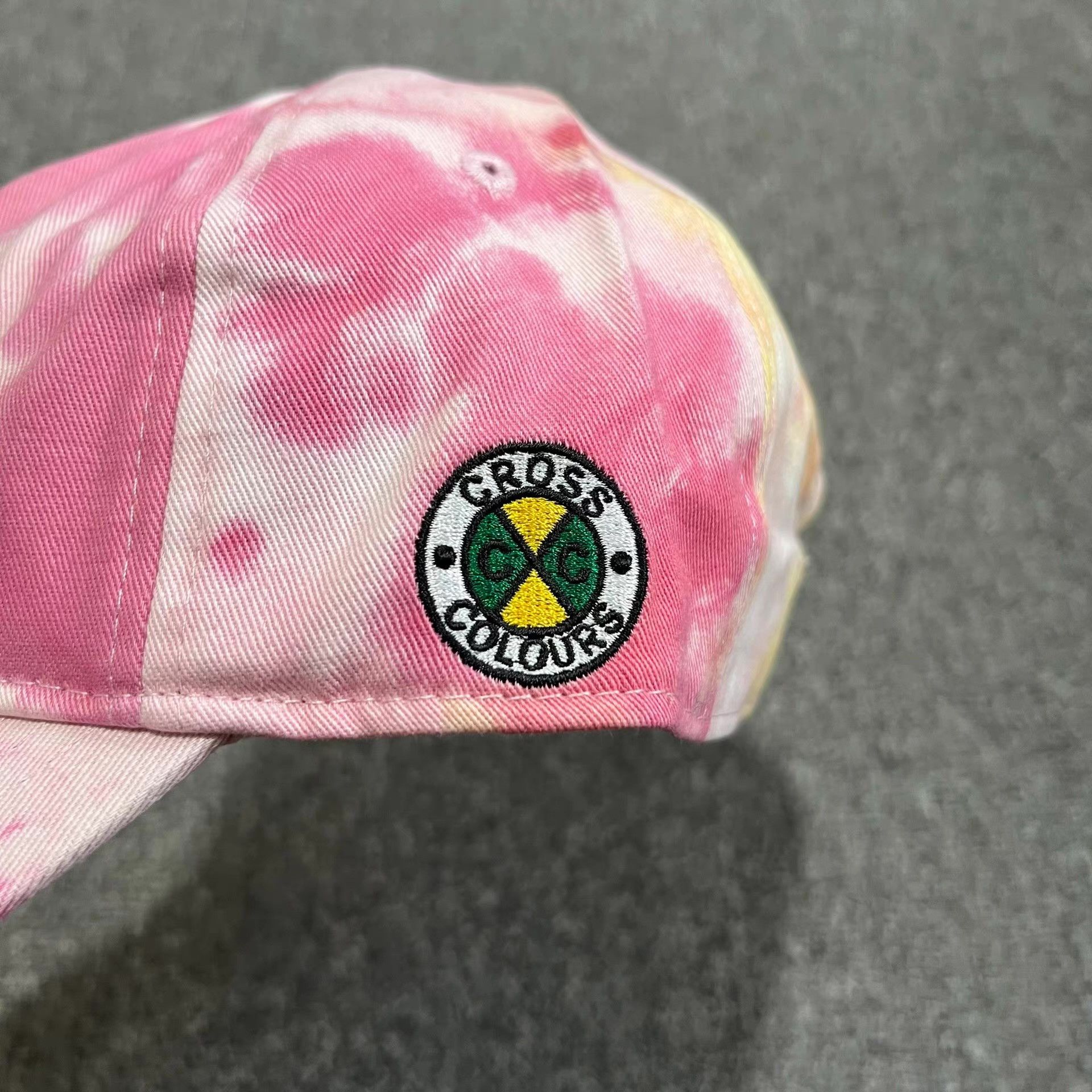 Cross Colours Cross EmbroideredTie-DyeCurved BrimBaseball Cap Visor Q7 Size ONE SIZE - 8 Thumbnail