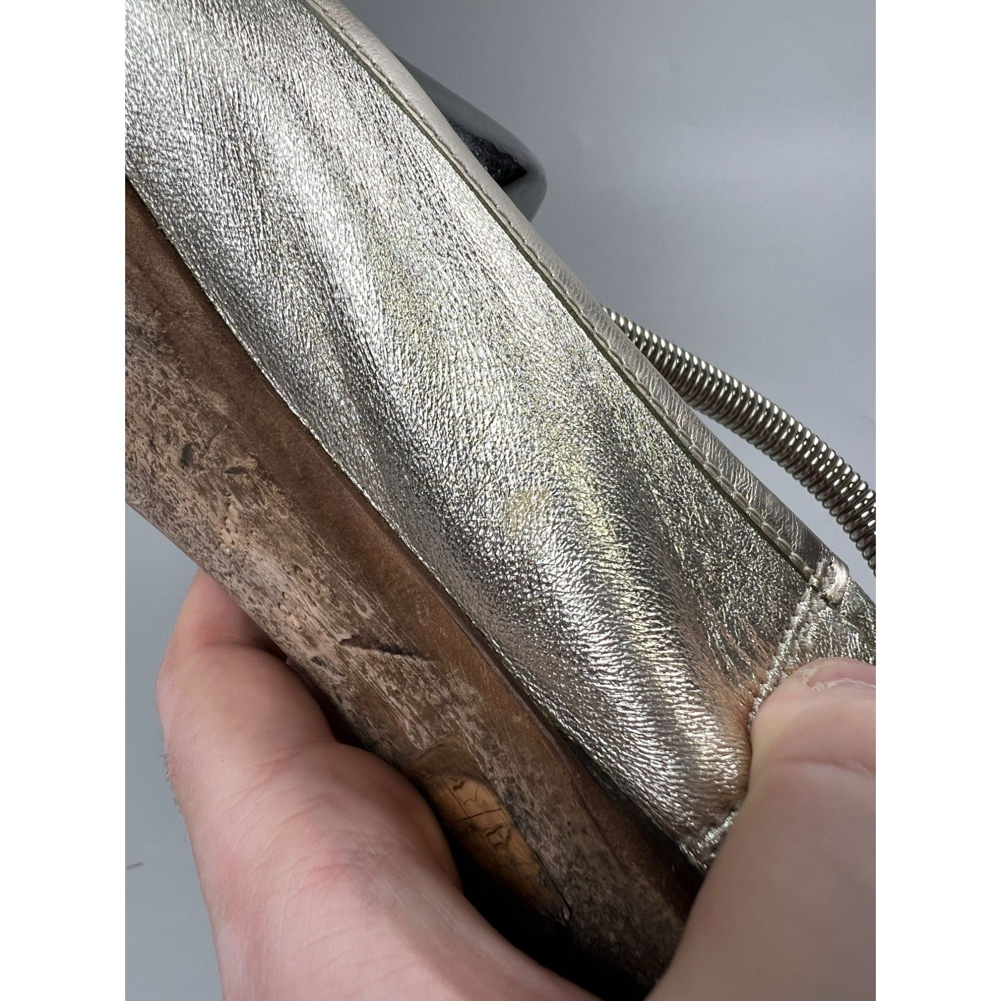 Gucci Gucci Interlocking G Silver Leather Ballet Flats (Y1006) Size US 9.5 / IT 39.5 - 9 Thumbnail