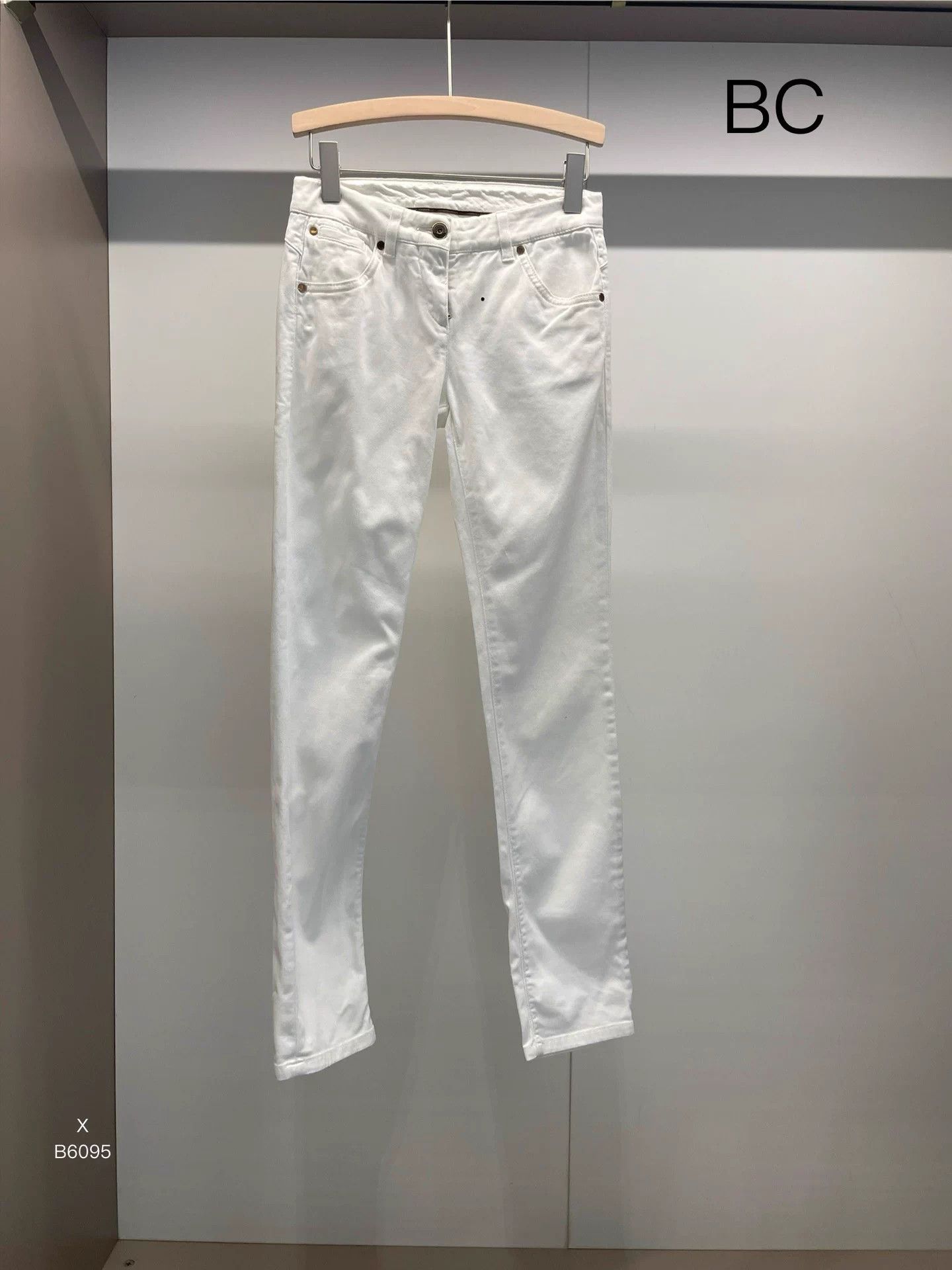 Brunello Cucinelli BC White Cotton Pants F34 Size 25" / US 0 / IT 36 - 1 Thumbnail