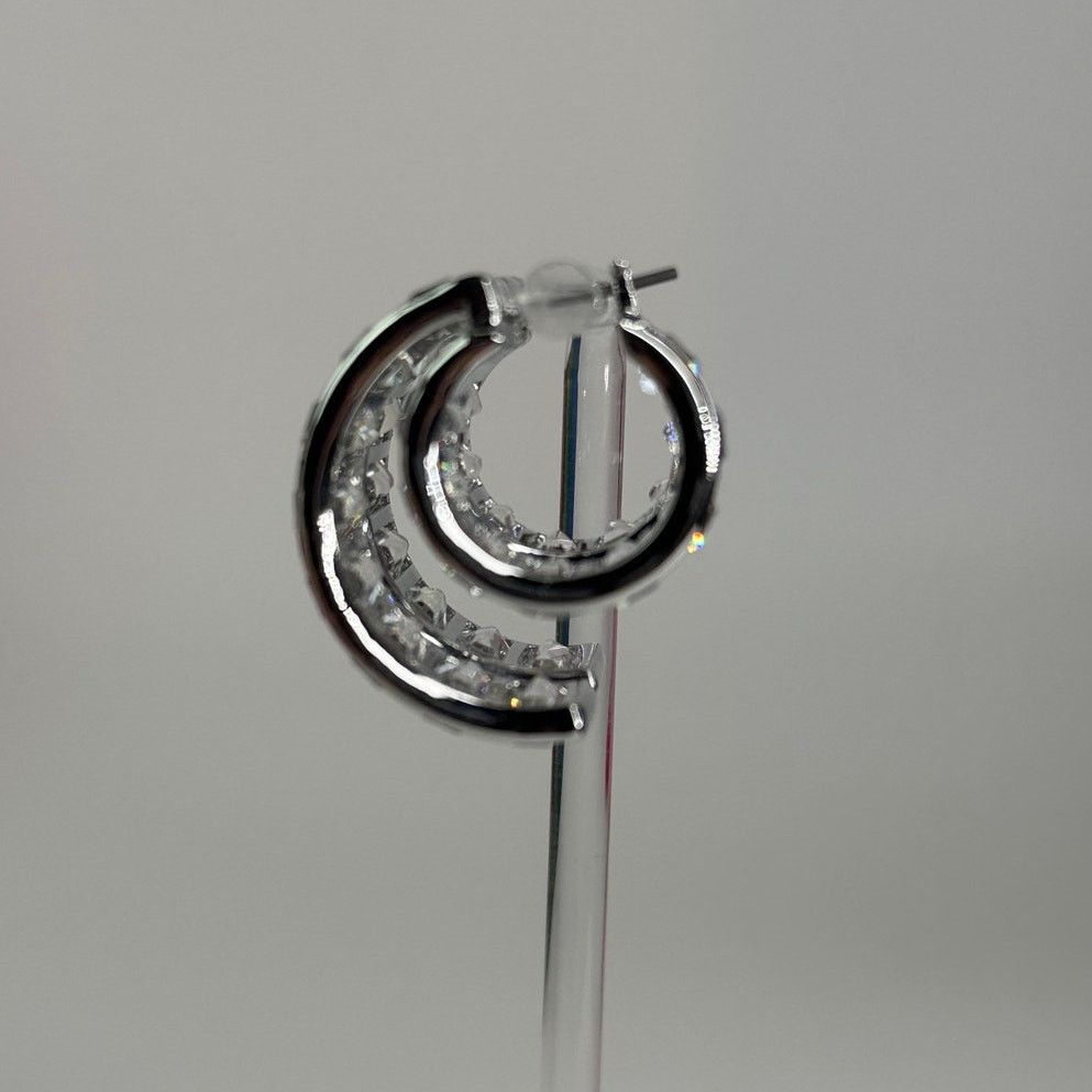 Swarovski Swarovski Matrix Hoop Earrings Baguette Cut Size ONE SIZE - 9 Thumbnail