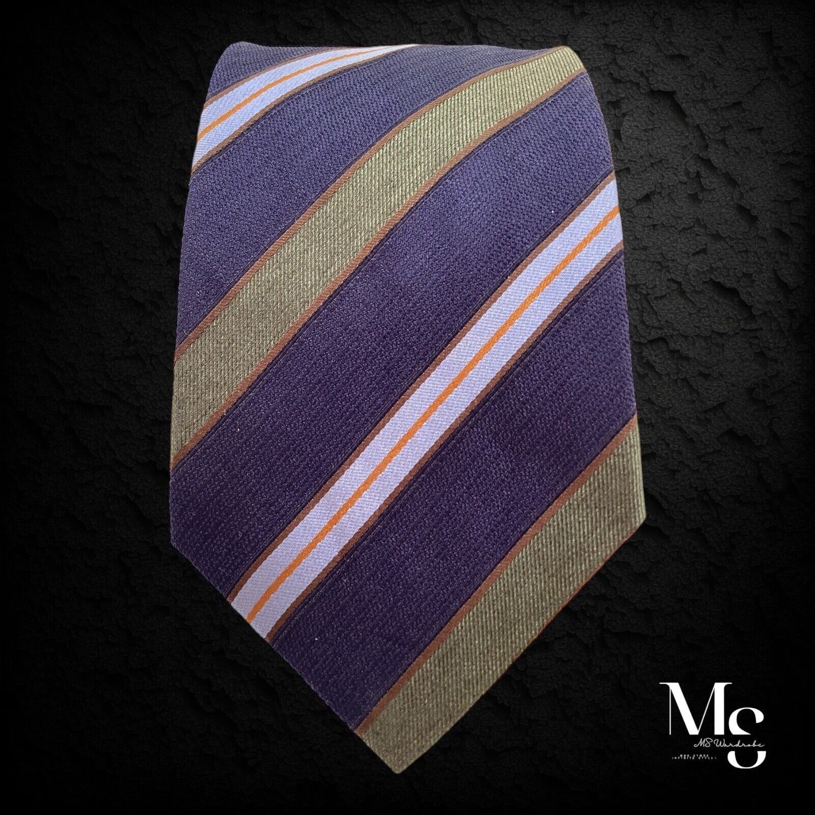 Aquascutum AQUASCUTUM Current Purple Striped Luxury Silk TieMade In Ita Size ONE SIZE - 3 Thumbnail