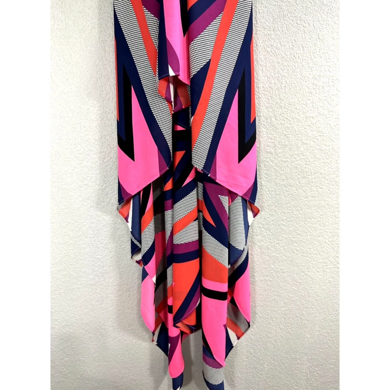 Express Express Pink Black Geometric Halter Hi-Low Sundress XS Sleeveless Open Back Flowy Sundress Women Size XS / US 0-2 / IT 36-38 - 5 Thumbnail