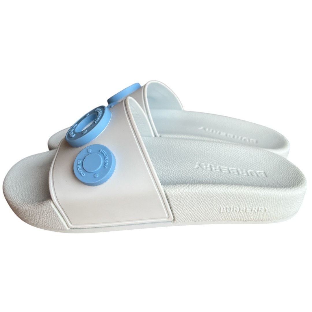 Burberry Burberry Blue Furley Logo-Embellished Sandals, IT35/US5 Size US 5 / IT 35 - 5 Thumbnail