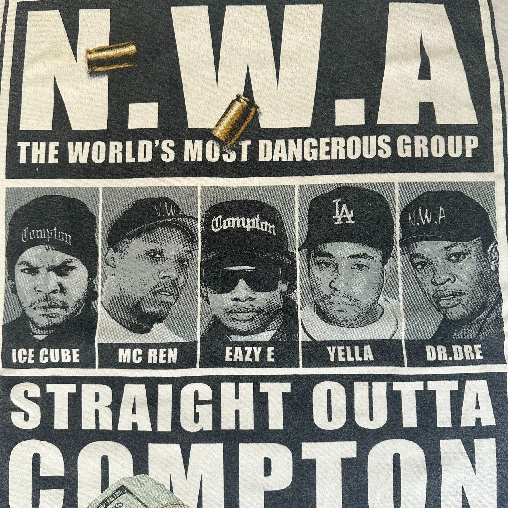 Rap Tees Vintage 90s NWA Hip Hop T-Shirt Compton Gangsta Rap Tee Size US XXL / EU 58 / 5 - 4 Thumbnail