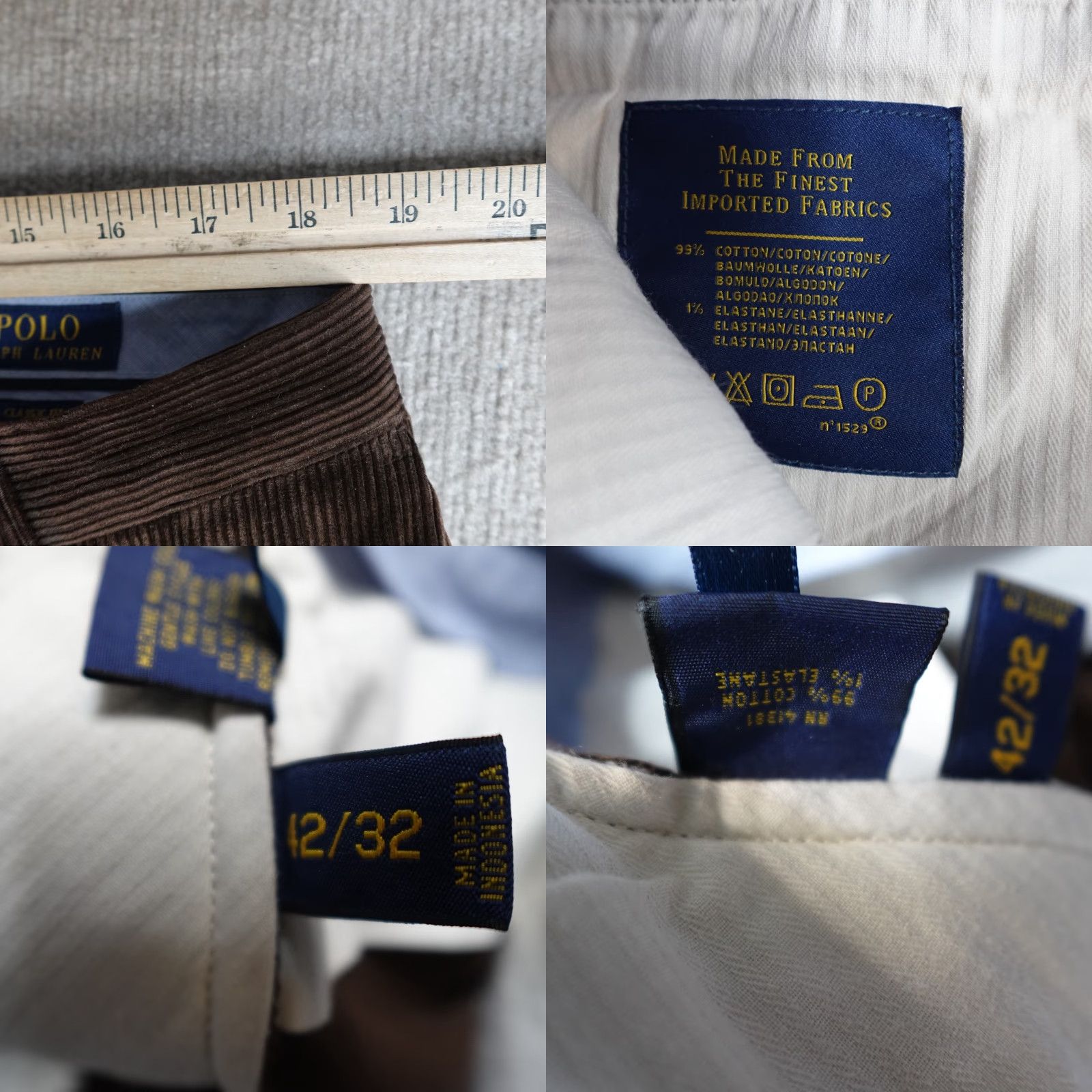 Polo Ralph Lauren Polo Ralph Lauren Pants 40 x 30 Brown Corduroy Straight Cuffed Men Regular 40 Inseam 30 Chino Preppy Pant Size US L / EU 52-54 / 3 - 8 Thumbnail