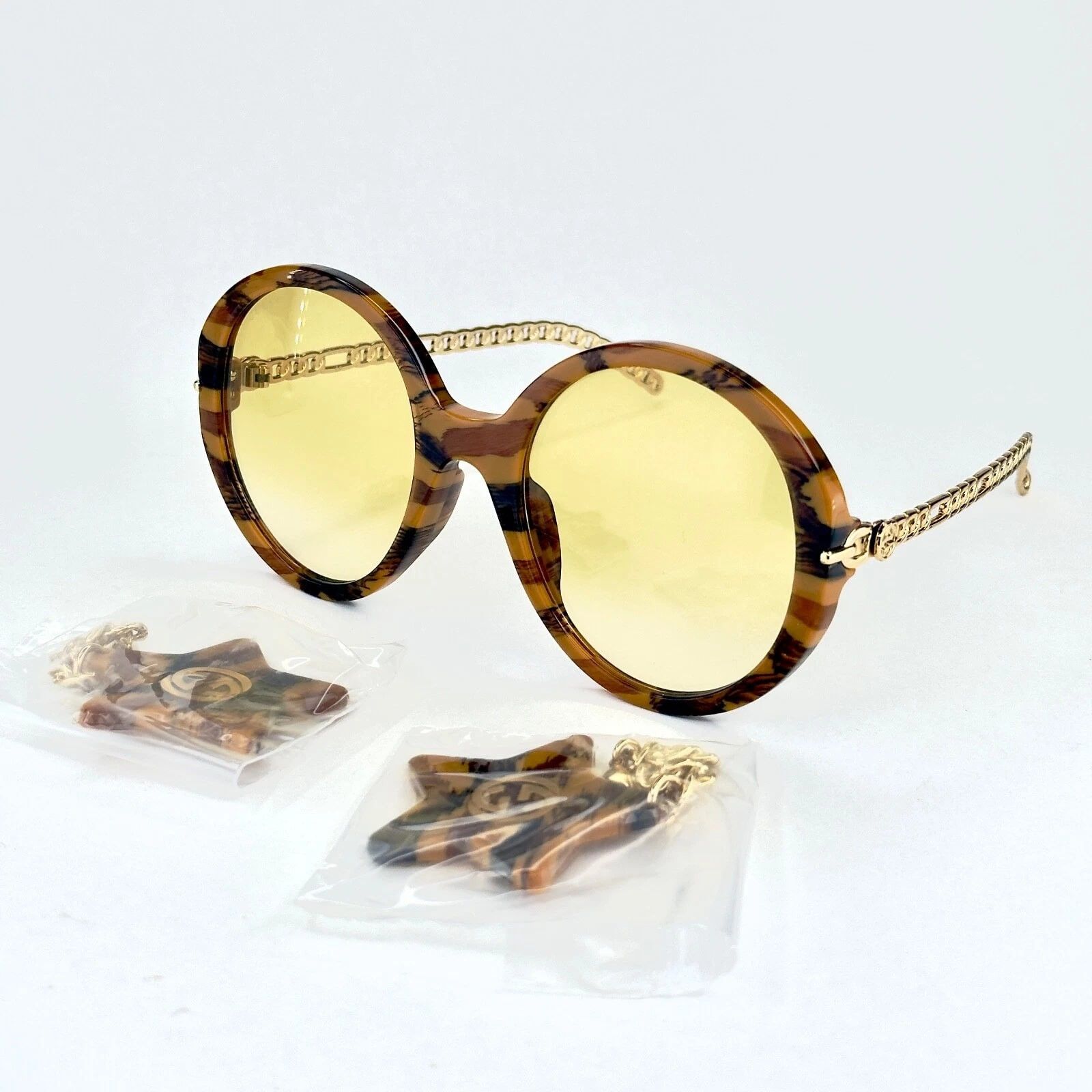 Gucci GUCCI GG0726 CHAIN 0726 Gold Brown Yellow Star 004 Size ONE SIZE - 2 Thumbnail