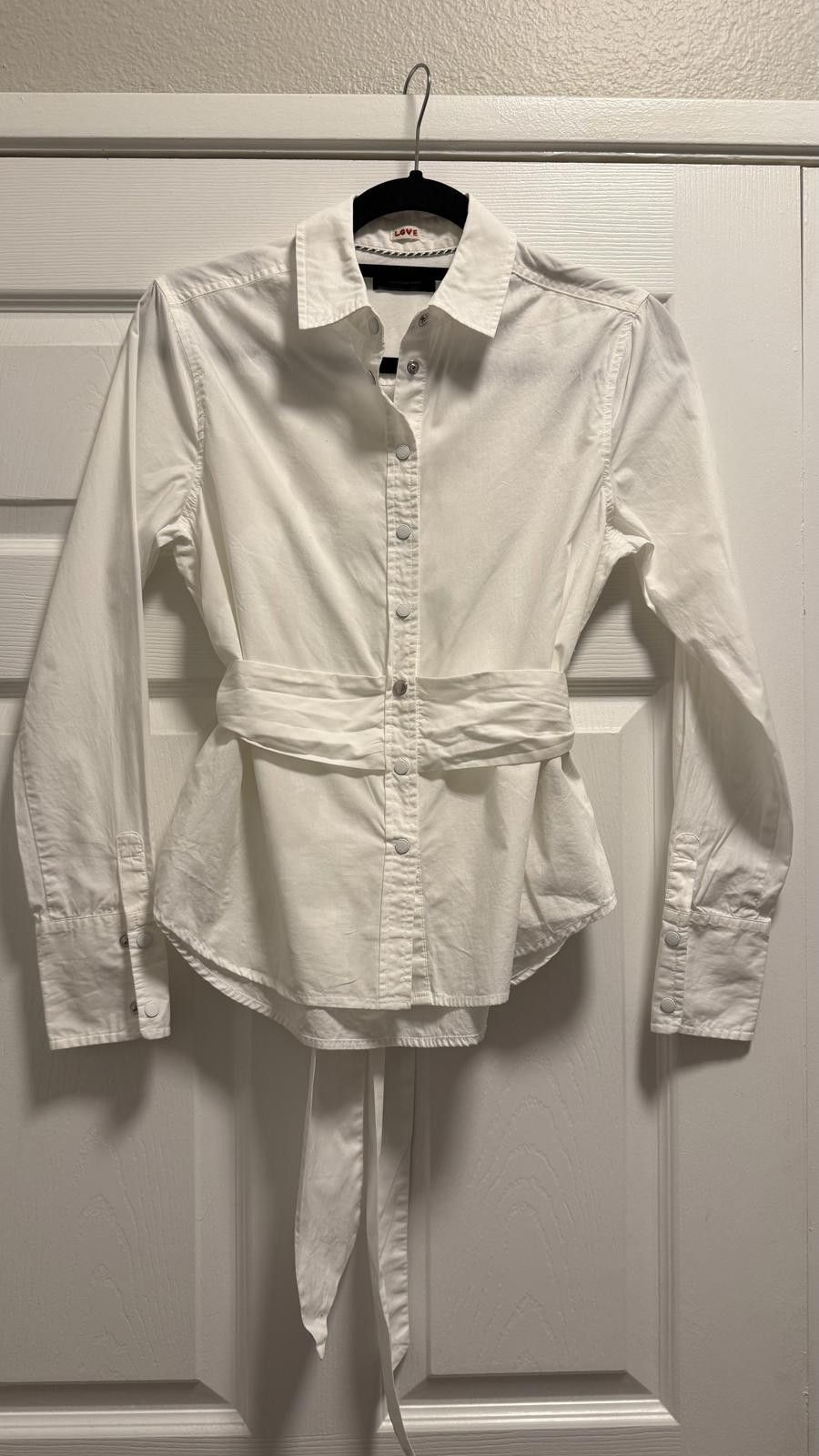 Scotch & Soda Scotch & Soda White Button-Up Shirt with Belt Tie – Size S Size S / US 4 / IT 40 - 1 Thumbnail