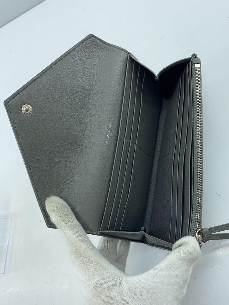 Balenciaga Balenciaga Paper Leather Long Wallet Grey Logo Size ONE SIZE - 4 Thumbnail