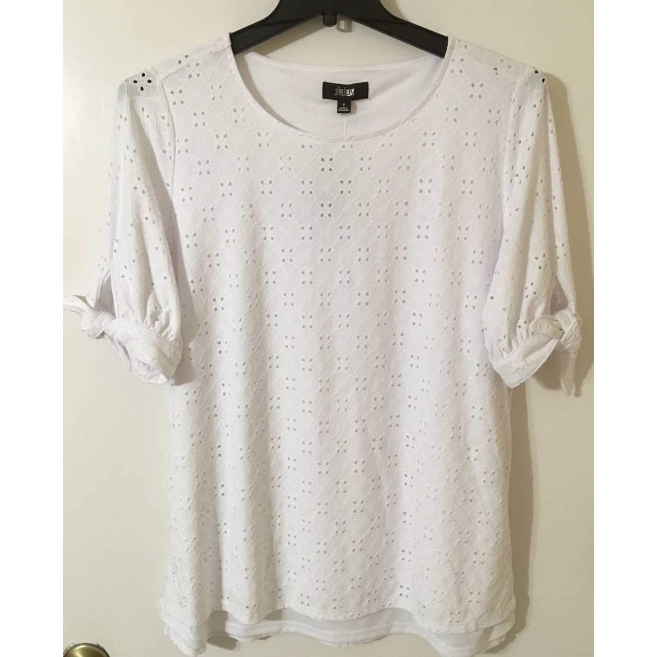 Other NWT Slim Factor by Investments Small Women’s Top White Hi Lo Size S / US 4 / IT 40 - 2 Thumbnail
