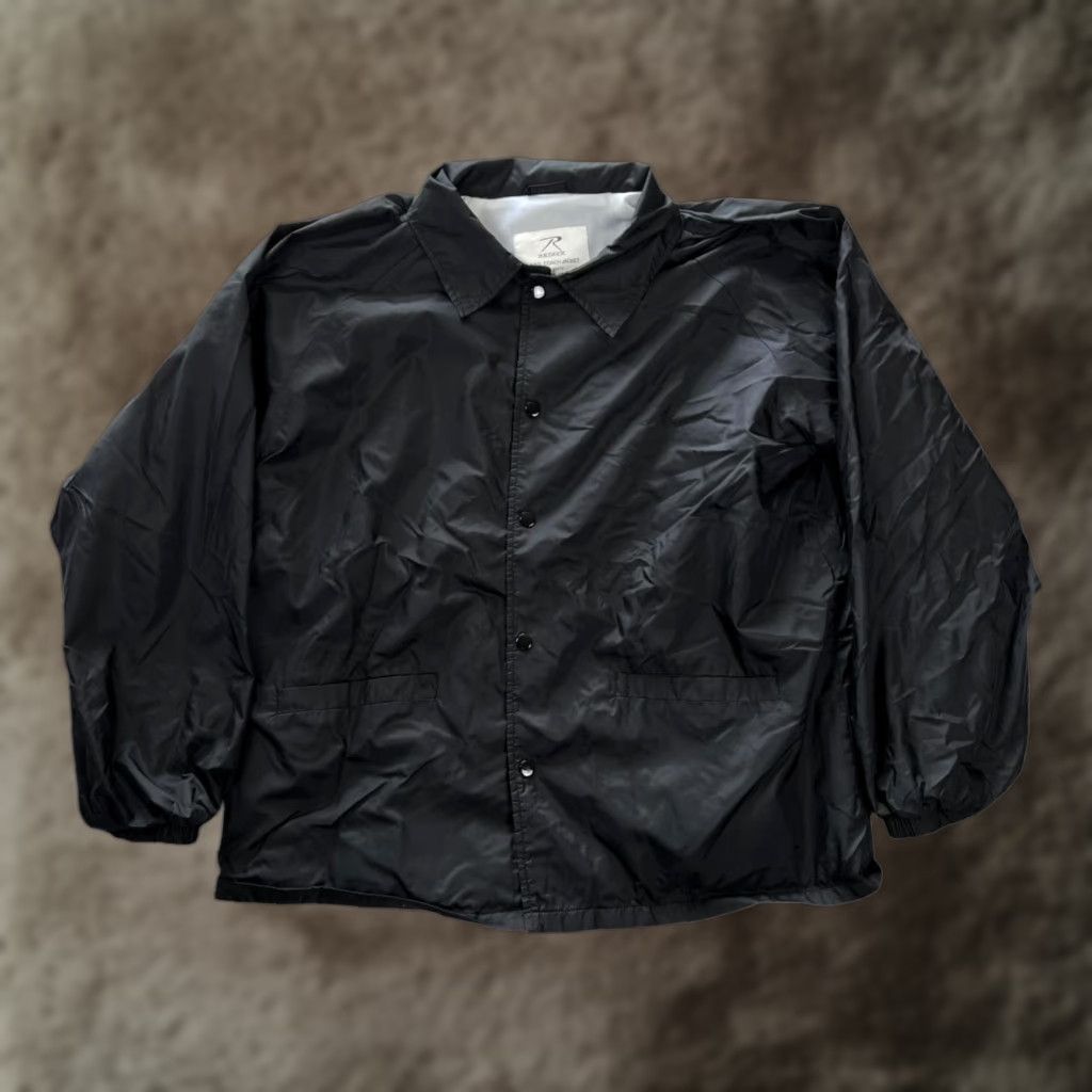 Rothco Rothco Jacket Mens Large Black Lined Coach Windbreaker Snap Nylon Workwear READ Size US L / EU 52-54 / 3 - 1 Thumbnail