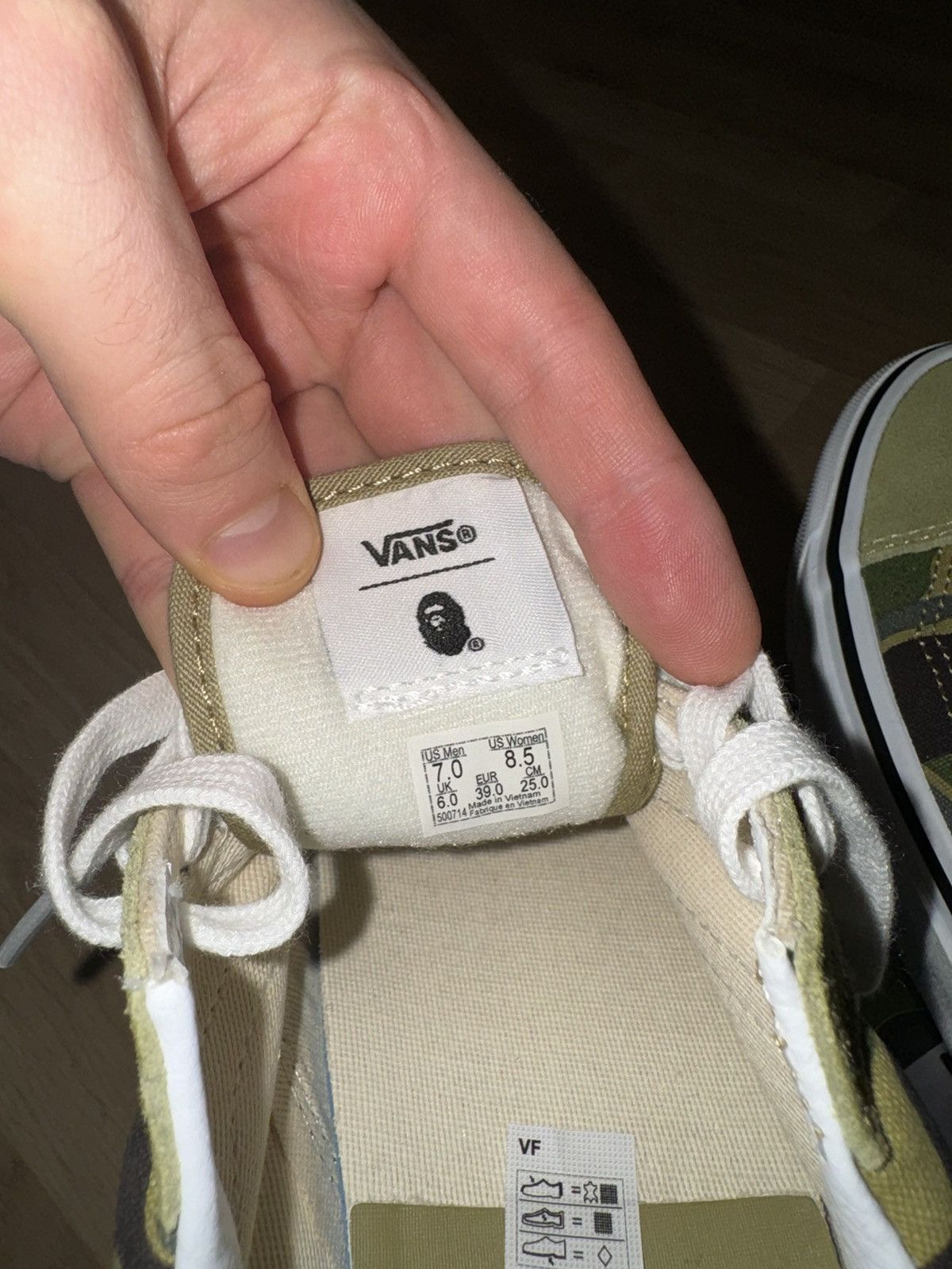 Bape × Vans Bape Green Camo Vans Old Skool 36 D Monogram Size: 7 US Size US 6.5 / EU 39-40 - 4 Thumbnail