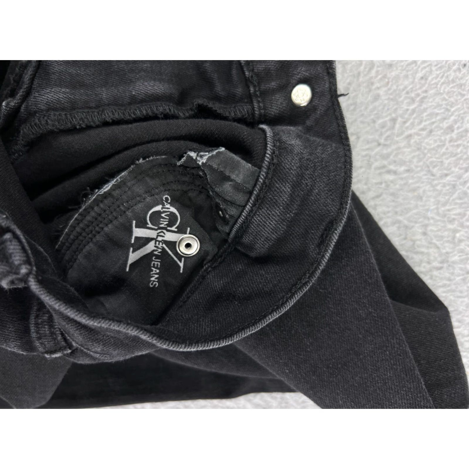 Calvin Klein Calvin Klein Jeans Juniors 21 Black Mid Rise Skinny Tapered Cotton Zip Fly Womens Size 22" - 3 Thumbnail
