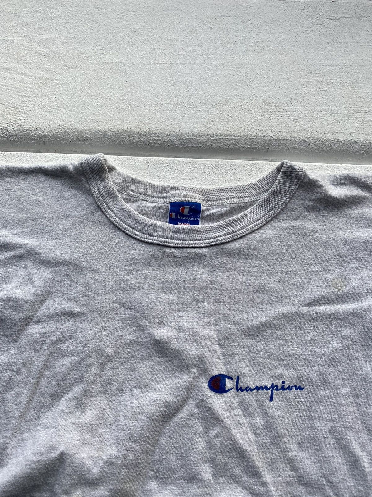 Champion × Vintage 1980s CHAMPION GREY T SHIRT USA SINGLE STITCH RARE MENS LARG Size US L / EU 52-54 / 3 - 2 Thumbnail