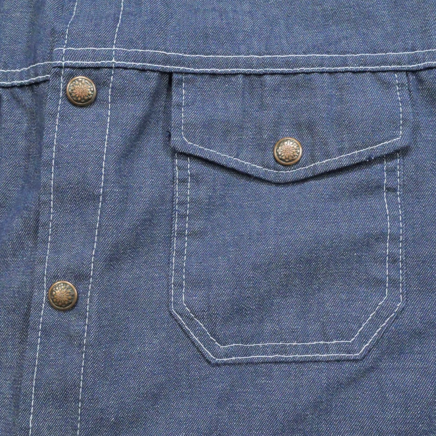 Denime Vintag Jean Jacket Mens XL 2XL Blue Denim Trucker Casual Shirt 70s Size US XL / EU 56 / 4 - 3 Thumbnail