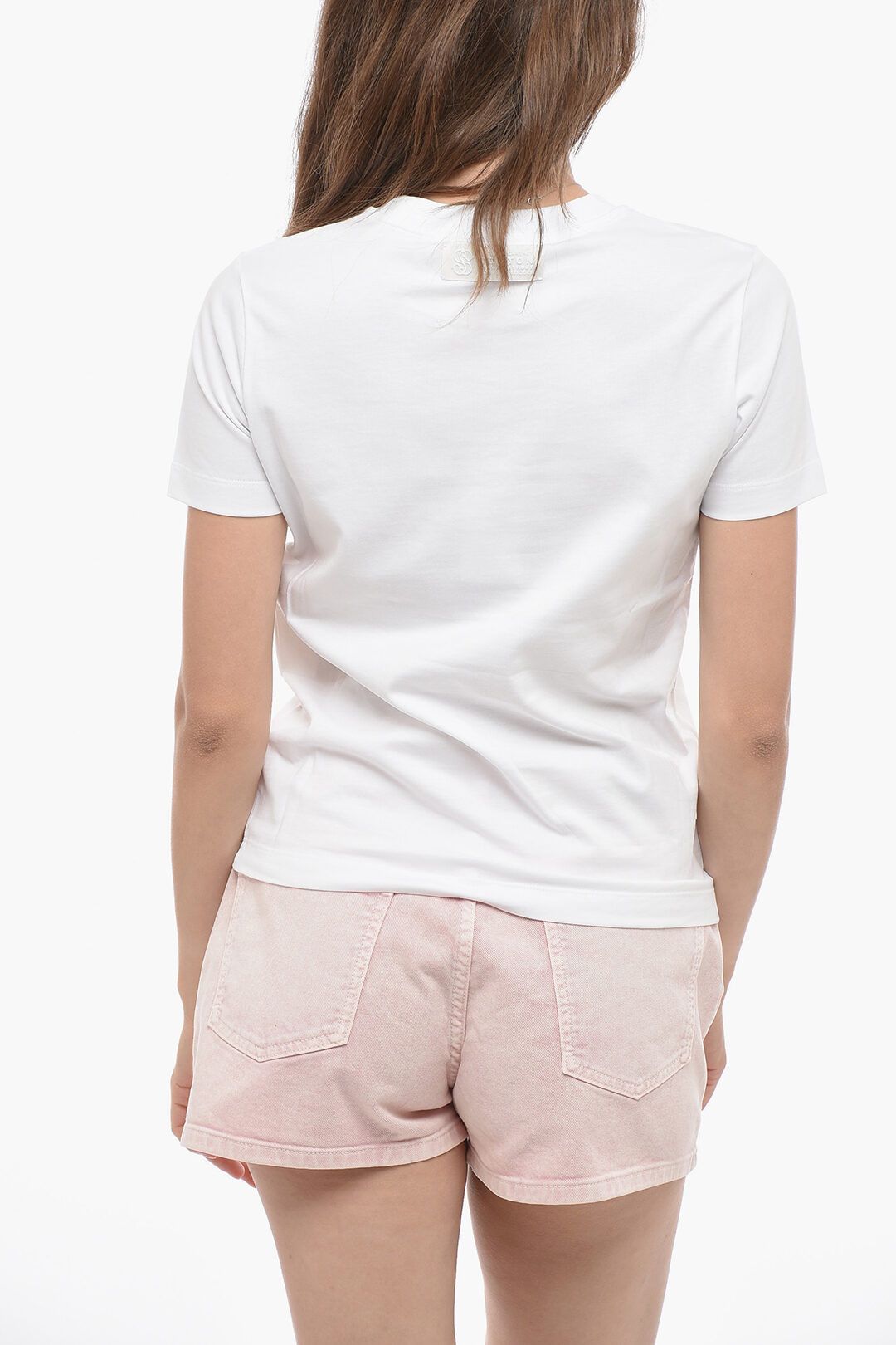 Stella McCartney og1mm0824 Crew Neck T-Shirt in White Size XS / US 0-2 / IT 36-38 - 2 Thumbnail