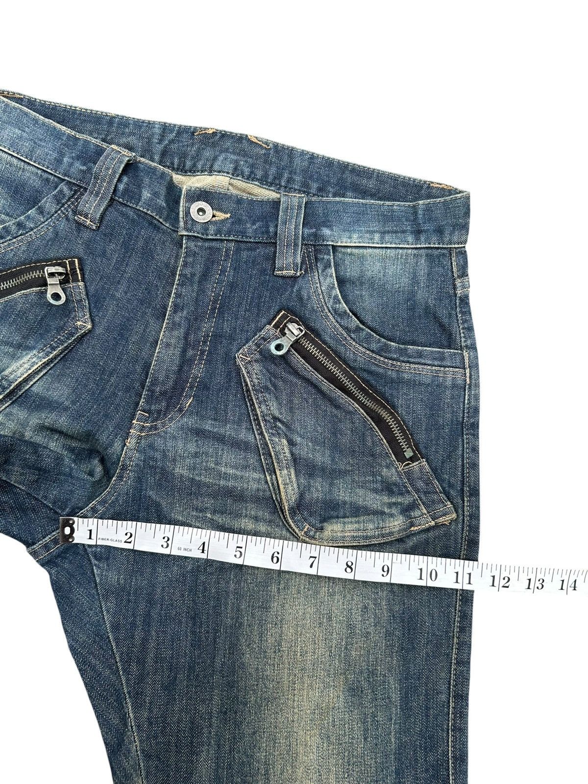 If Six Was Nine PPFM Japanese Punk Style Curve Cut Denim Jeans Size US 31 - 14 Thumbnail