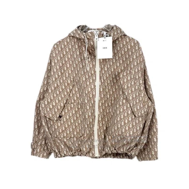 Dior Dior Brown and pink full logo embroidered bee zipper hoodi Size XS / US 0-2 / IT 36-38 - 1 Thumbnail