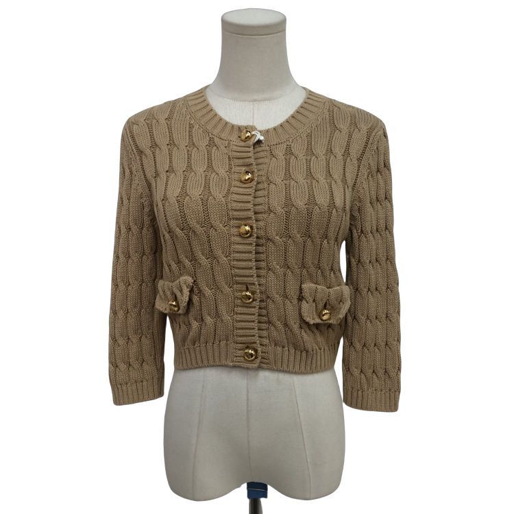 Prada Prada Beige Cable Knit Cardigan Size 36 Size XS / US 0-2 / IT 36-38 - 1 Thumbnail