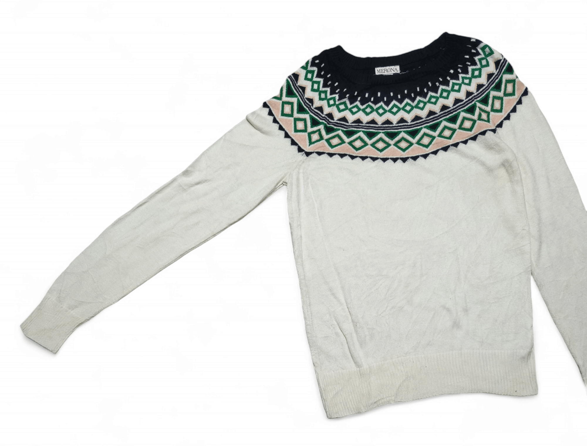Merona Vintage MERONA Women's Ethnic Motifs Knit Crewneck Sweater Size M / US 6-8 / IT 42-44 - 4 Thumbnail