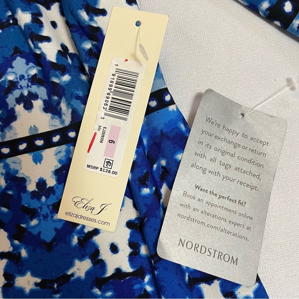 Other NWT New $128 Eliza J Elbow Sleeve Sheath Blue Dress Size 6 Size M / US 6-8 / IT 42-44 - 7 Thumbnail