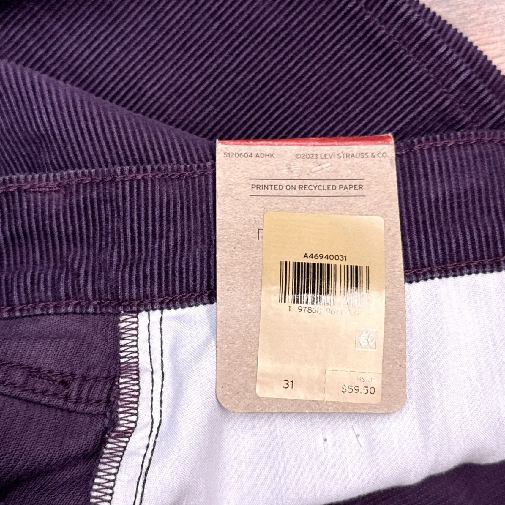Levi's Levi's Icon Skirt Womens 31 Corduroy Mid Rise Mini Burgundy Cotton Pockets Logo Button Size 24" / US 00 / IT 34 - 5 Thumbnail