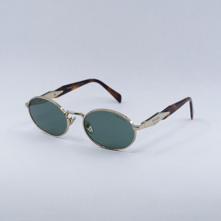 Prada Prada PR65ZS ZVN70L Sunglasses Pale Gold Oval Frame Size ONE SIZE - 2 Thumbnail