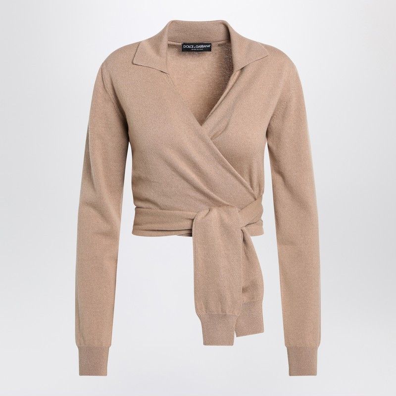 Dolce & Gabbana Dolce&Gabbana Beige Wrap Cardigan In Cashmere Size M / US 6-8 / IT 42-44 - 1 Thumbnail