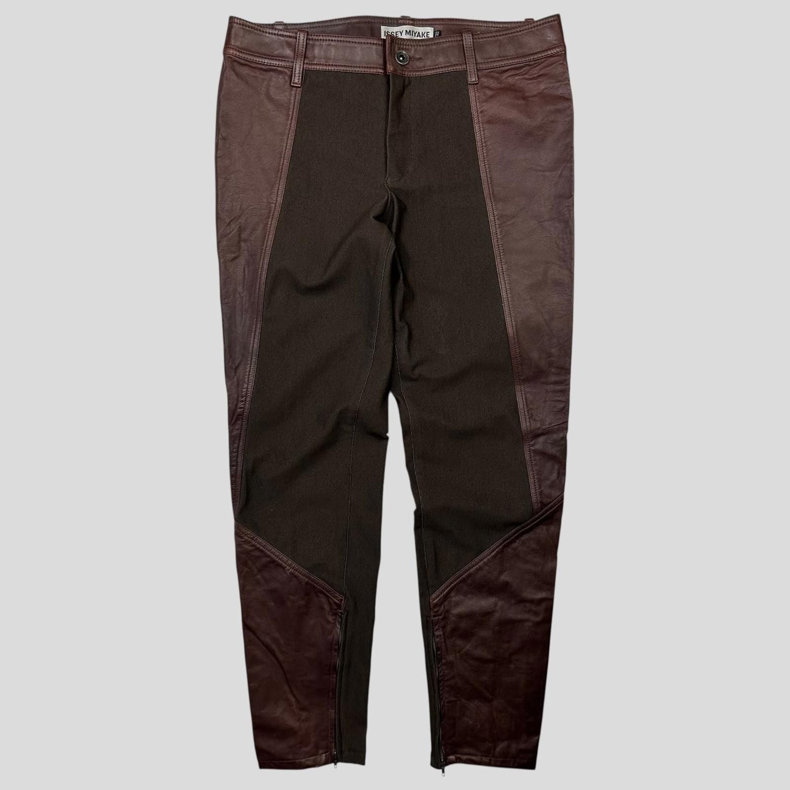Issey Miyake Issey Miyake 2003 Leather Moto Trousers - 3 (S) Size 30" / US 8 / IT 44 - 1 Thumbnail