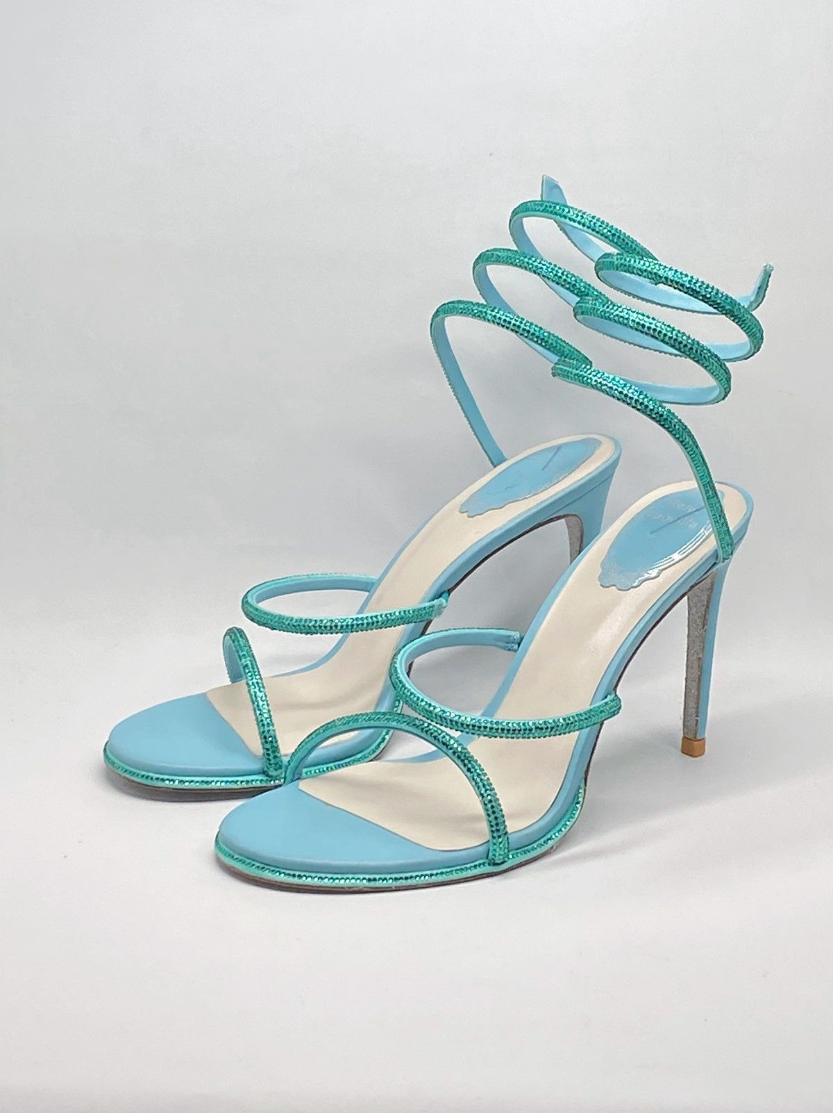 Rene Caovilla Rene Caovilla Blue Cleo Sandal With Crystals 105 size 40 Size US 10 / IT 40 - 6 Thumbnail