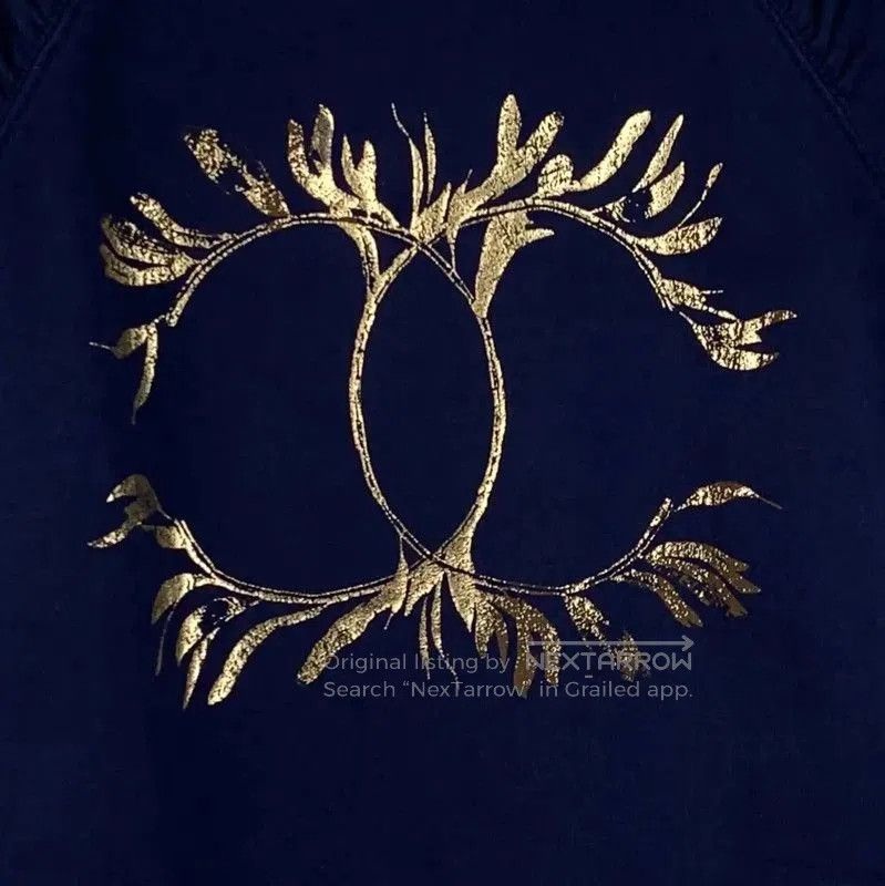 Chanel Chanel Navy Cotton T-Shirt with Gold Logo . Size S / US 4 / IT 40 - 4 Thumbnail