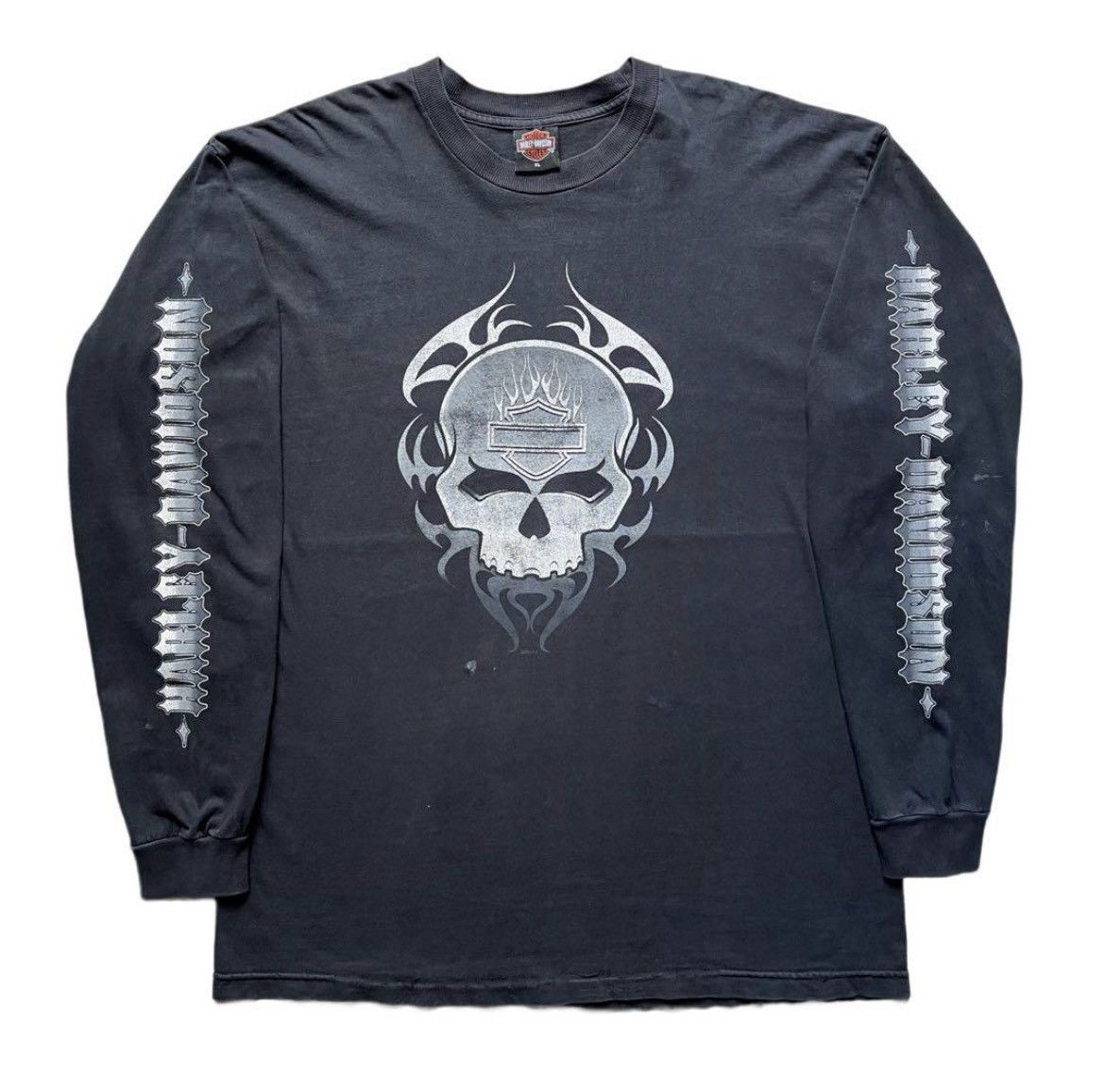 Harley Davidson × Vintage Vintage Harley Davidson Skull Long Sleeve Tee XL Size US XL / EU 56 / 4 - 1 Thumbnail